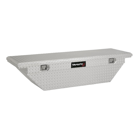 Trailfx TrailFX 120631; Truck Tool Box; Crossover Angled Single Lid With Struts Diamond Tread; Silver 120631